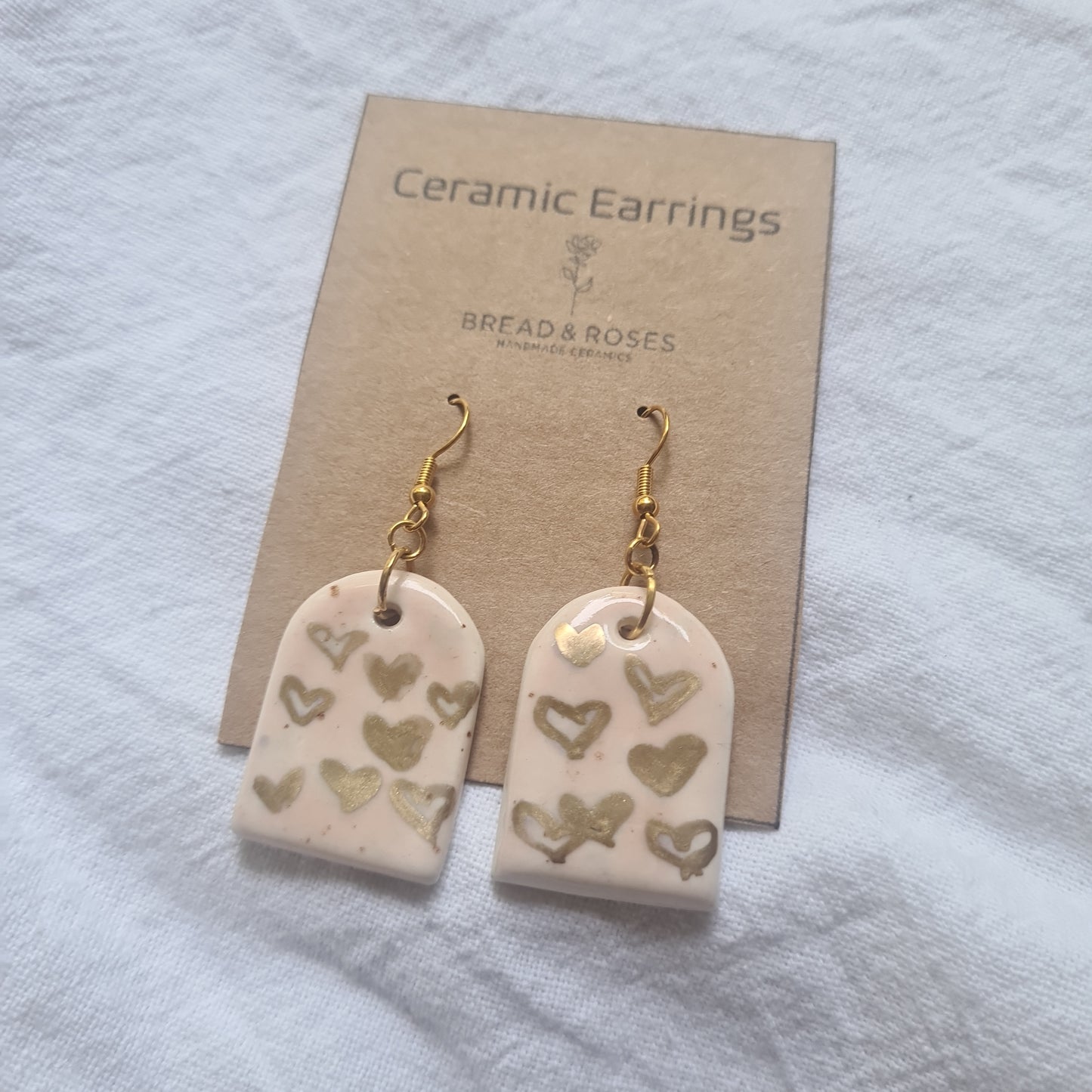 Pink and gold heart Earrings