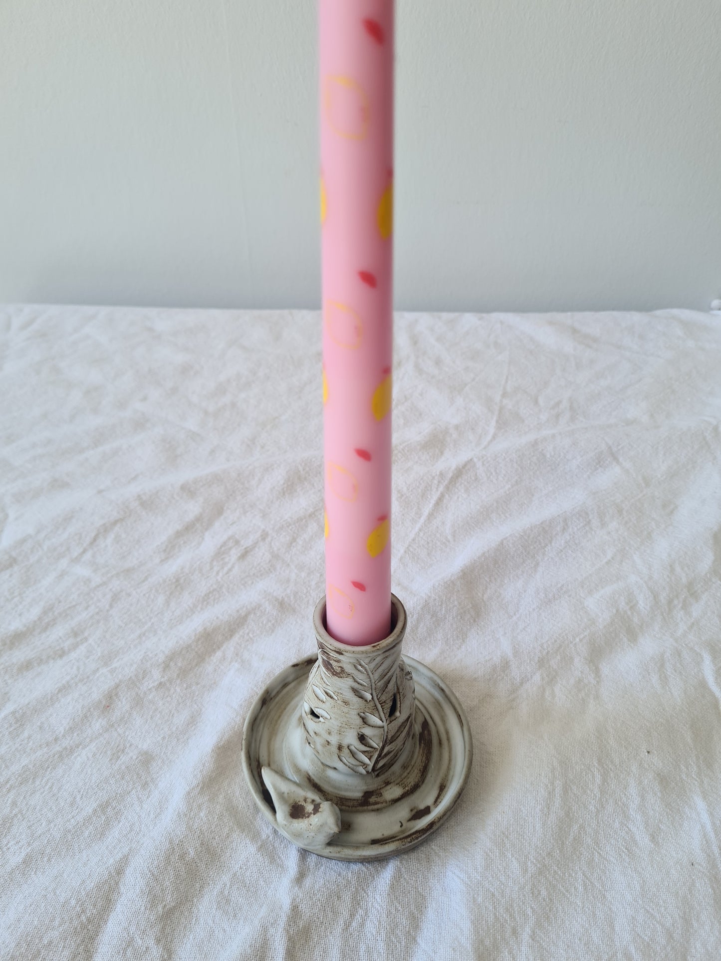 Candle holder, bird motif