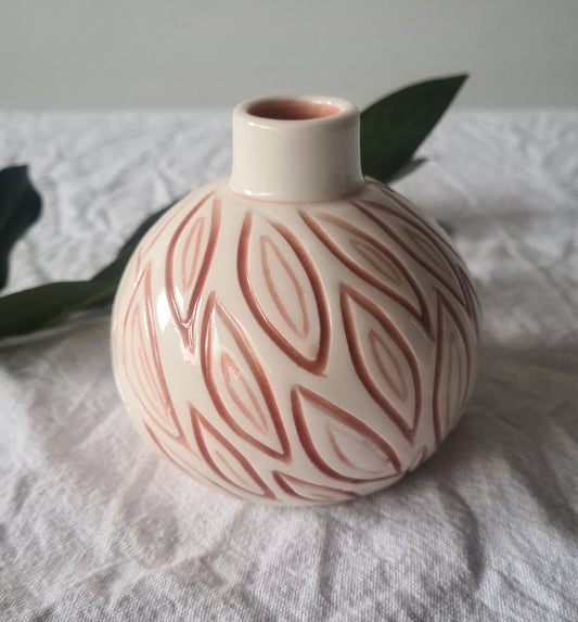 Porcelain pink inlay vase
