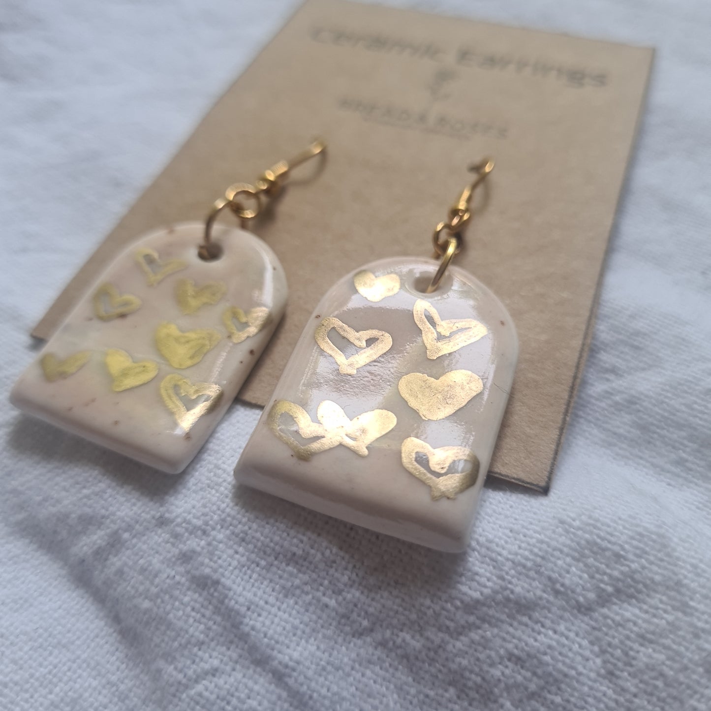 Pink and gold heart Earrings