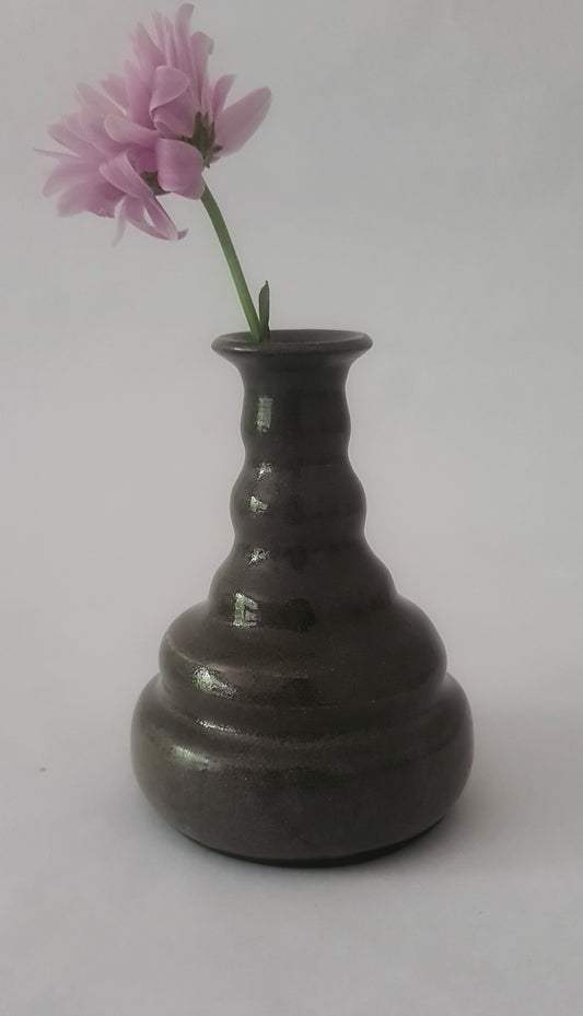 Black Clay Bud Vase