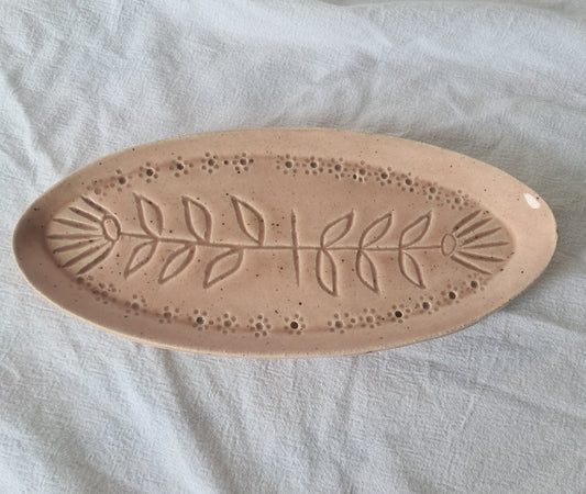 Pink flower medium platter