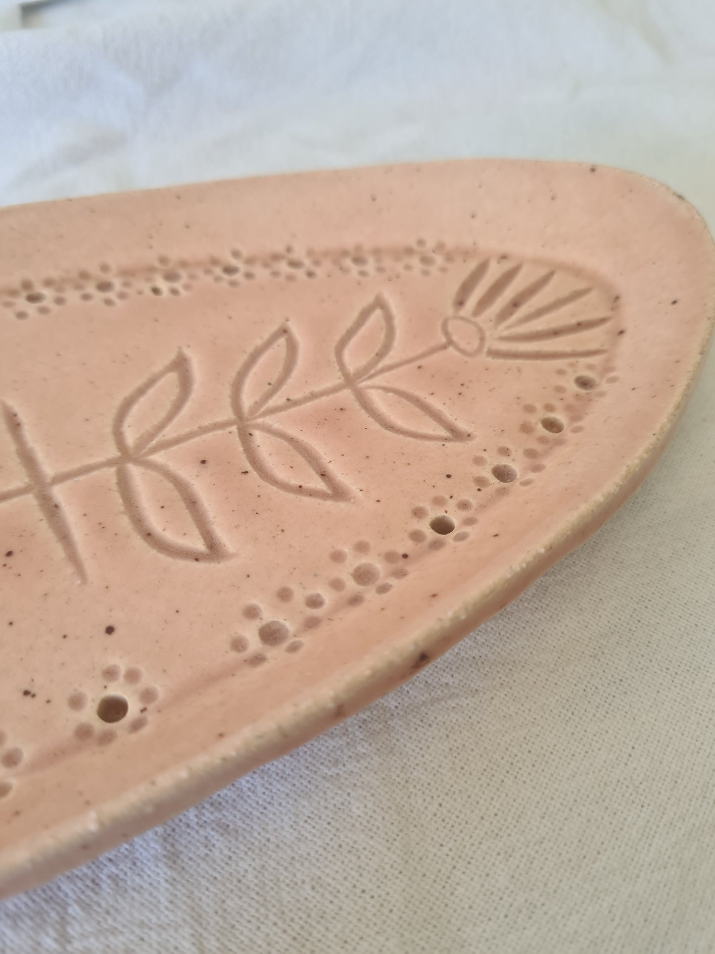 Pink flower medium platter